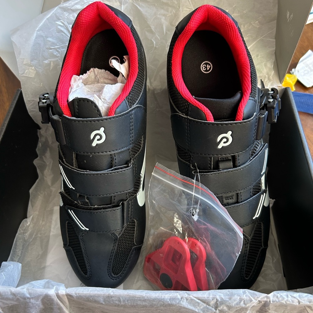 Peloton Black and Red Athletic Shoes